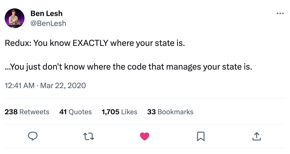 Funny tweet about Redux