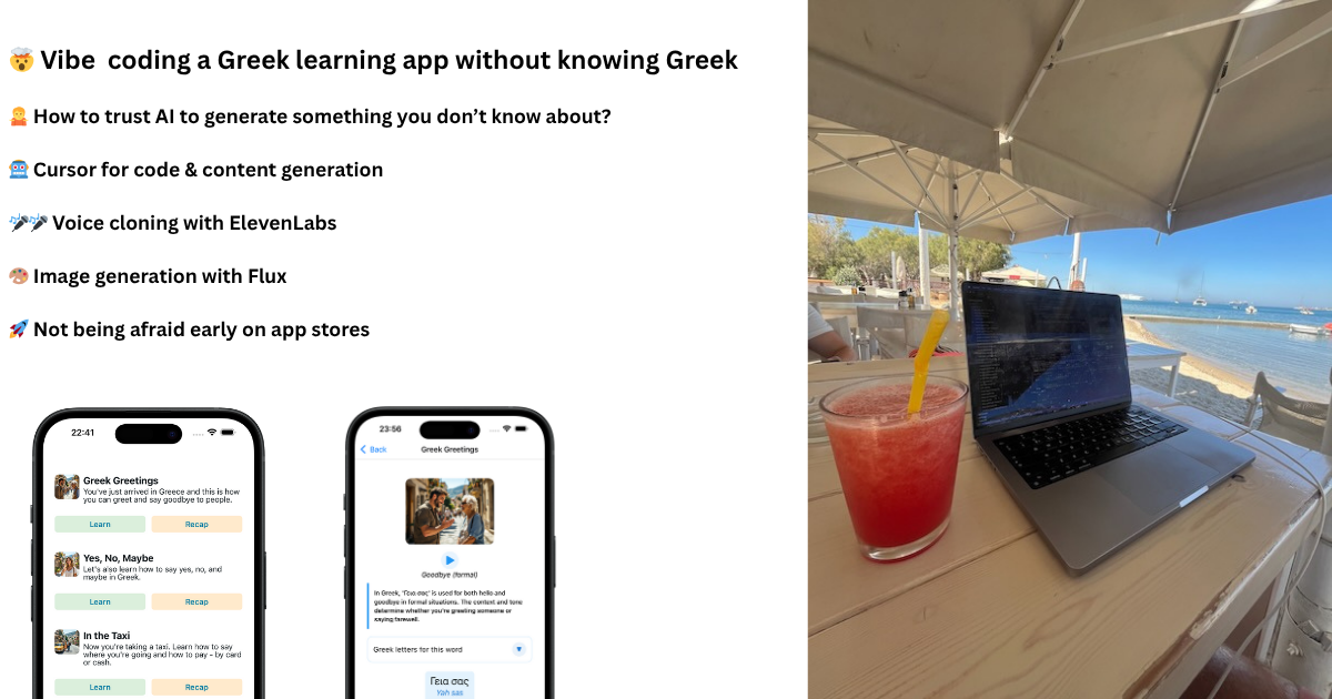 Vibe coding a Greek learning app without knowing Gree